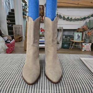 Madewell Cream Heeled Boots